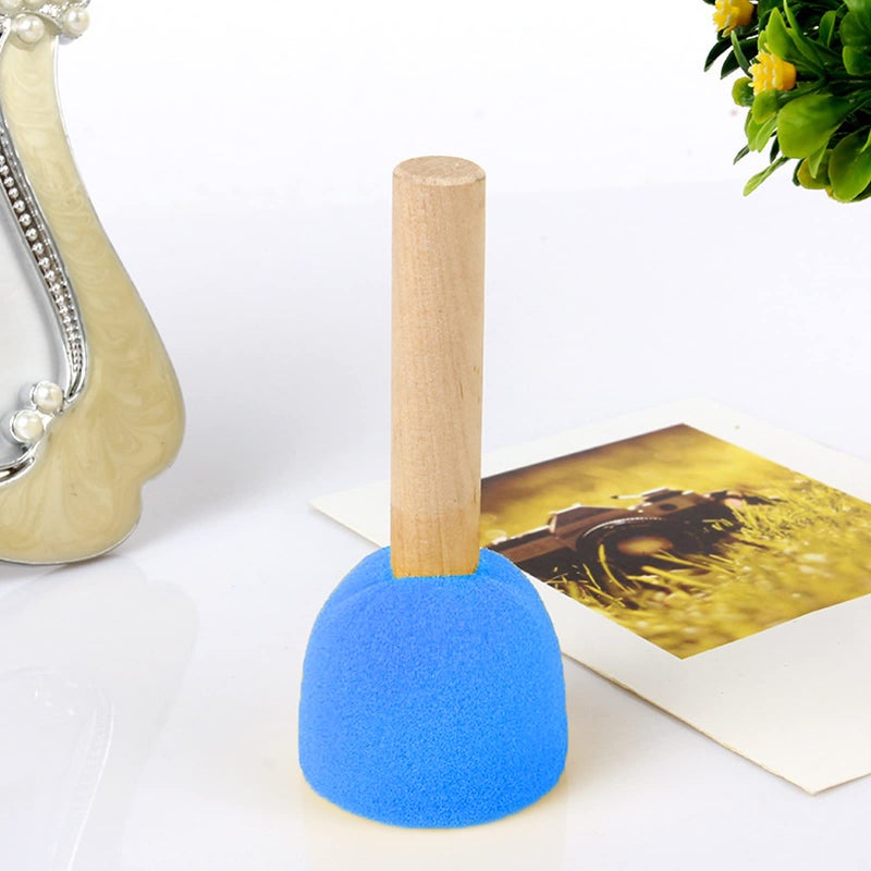 WAFJAMF 20 Pcs Assorted Size Round Sponges Brush Set, 4 Size DIY Paint Tools for Kids - Blue - Image 4